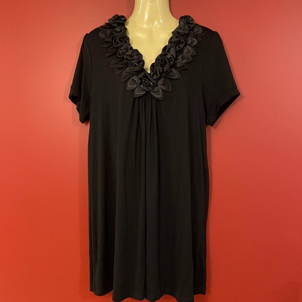 ⭐4 FOR $20⭐ Red Coral Women's Black Stretch Knit Long Top - Size Medium